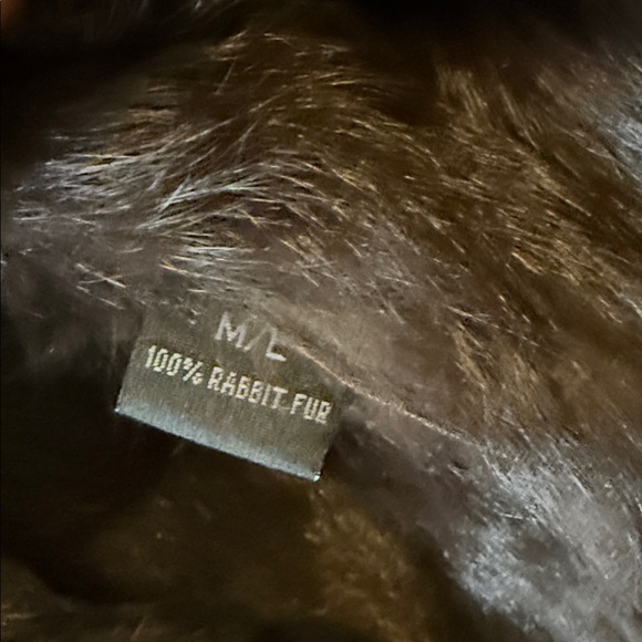 Red Fish Design Dark Brown rabbit fur Jacket - Picture 3 of 6